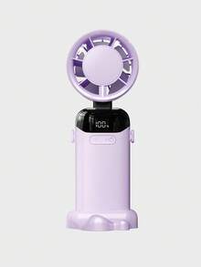 2026 New Handheld Mini Fan, USB Rechargeable, Digital Display, Quiet, 2400mAh, Suitable For Office, Dorm And Outdoor, 1pc Portable Handheld Fan With LED Display, 3-In-1 Handheld/Necklace/Desktop, 90° Foldable Desktop Fan With Base, Makeup Fan For Women - Basic Model - View 13