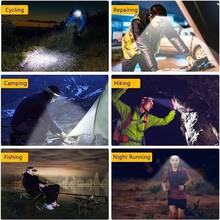 USB-C Rechargeable Headlamp, 3 Light Modes, Smart Induction, Waterproof For Camping - Black - View 3