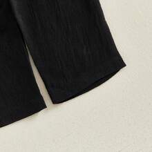 Conjuntos de pantalones de 3 piezas de otoño para bebés niños, conjuntos de pantalones con tirantes y chaleco con solapa y botones de manga larga - Negro - Ver 9
