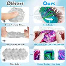 Endless Squeeze! Rotating Marble Texture Squishy Cube Toy, Slow Rebound, Effective Stress Relief. This Anxiety Relief Gadget In 4 Vibrant Colors Is Great For Daily Relaxation And Gift-Giving - Multicolor - View 2