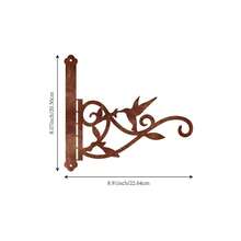 1pc Metal Rust Effect Bird & Floral Pattern Outdoor Wall Hanging Rack, Suitable For Porch, Bird Feeder, Lantern, Wind Chime Etc, Sturdy Iron Structure Hook - A - View 15