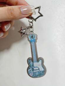 2pcs Y2K Guitar, Star, Heart Punk Retro Cute Keychains - Multicolor - View 5