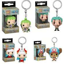 1个Funko POP口袋钥匙扣 海贼王 罗罗诺亚·索隆 大和 乔巴 乙烯基人偶 可动人偶模型玩具 生日礼物，送给家人、朋友和粉丝的完美节日礼物，毕业季礼物（款式随机） - 彩色 - 查看 1