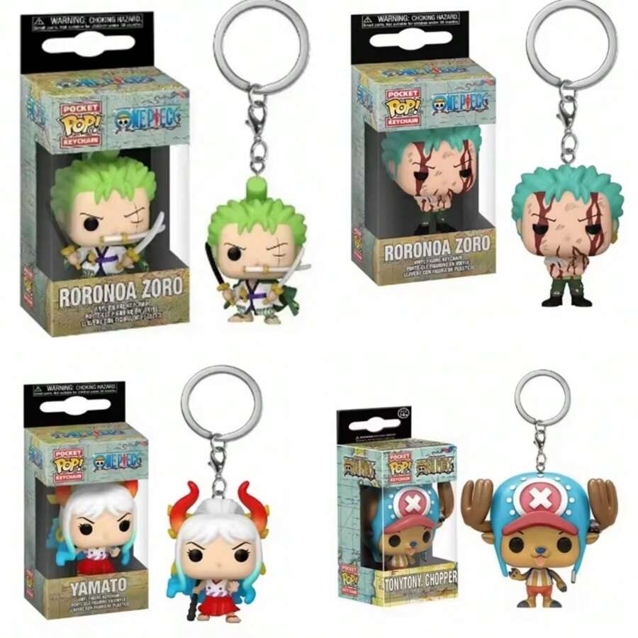 1个Funko POP口袋钥匙扣 海贼王 罗罗诺亚·索隆 大和 乔巴 乙烯基人偶 可动人偶模型玩具 生日礼物,送给家人、朋友和粉丝的完美节日礼物,毕业季礼物(款式随机) - 彩色 - 查看 1