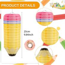 6 chiếc đèn lồng giấy hình bút chì dùng trang trí tiệc, thích hợp trang trí lớp học mầm non, trang trí trần nhà chủ đề tựu trường, đồ dùng sinh nhật ngày đầu tiên đi học, trang trí tiệc, đạo cụ chụp ảnh. - Xem 6
