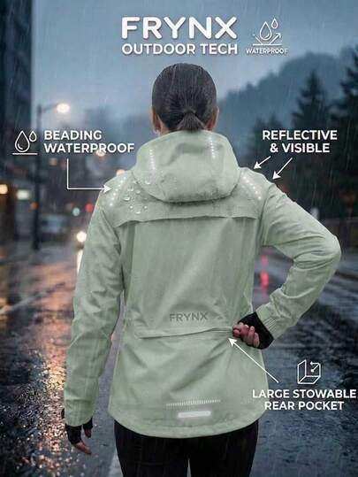 Women's Waterproof Hooded Rain Jacket - Outdoor Windproof Softshell Coat With Zipper Pockets, Breathable Hiking Shell, Lightweight Camping Travel Mountaineering Jacket, Suitable For Hiking, Backpacking, Jogging And Adventure Activities Sports