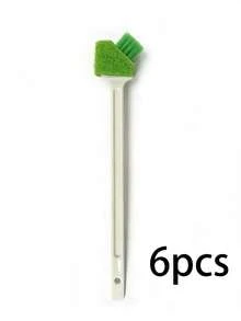 1pc/2pcs/4pcs/6pcs/8pcs/10pcs 2-In-1 Gap Cleaning Brush - Long Handle Double-Ended Tool With Bristles & Scrub Pad, Ideal For Stove, Drain & Small Gaps - A - View 12