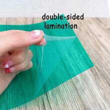 10 piezas de pegatinas decorativas hechas a mano de material transparente de PVC y vidrio de colores, tarjetas de clasificación redondas de tamaño A4 para manualidades DIY - Papel de colores - Ver 7