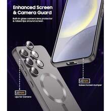 磁吸手機殼，兼容 S24 S25 FE S22 S23 Ultra Plus S20 S21 FE Note 20 A35 A55 A05 A15，軟 TPU 材質，亦兼容 17 Air 16 E 15 14 13 12 11 Pro Max Plus，強磁吸防震保護殼 - 灰色 - 查看 5