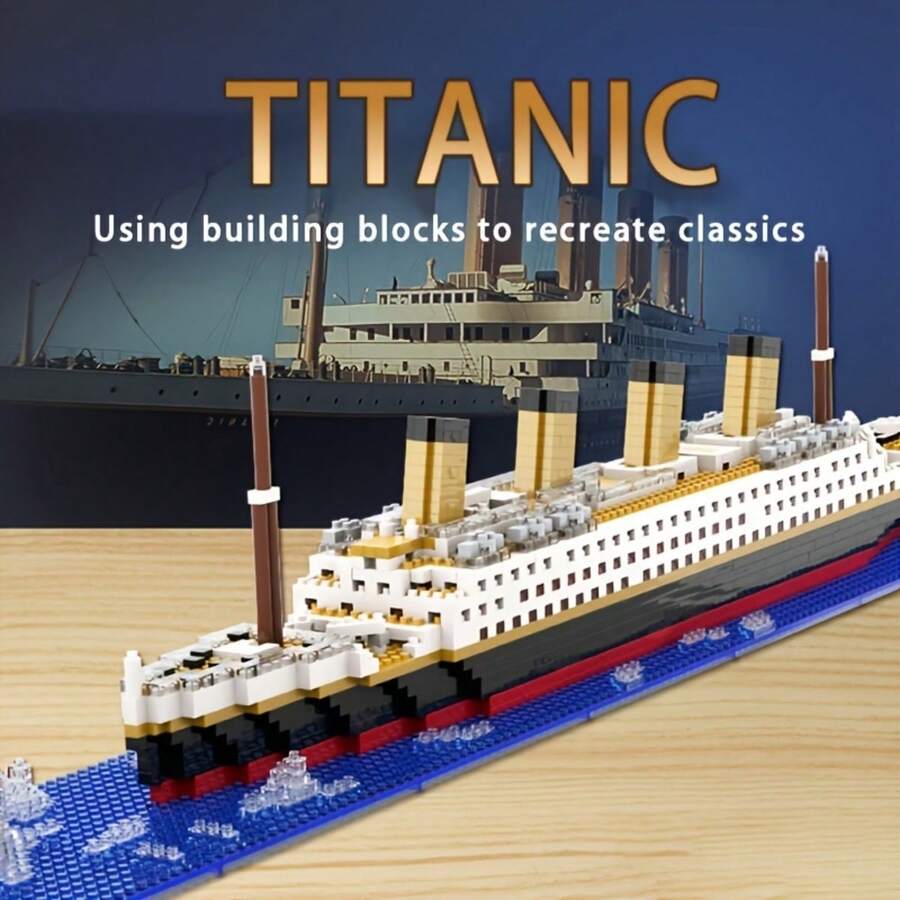 1255pcs Ship Model Building Blocks Toy, Ship Decoration, Puzzle Toy Suitable For Boys And Girls, Christmas & Halloween Gift