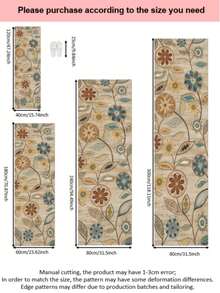 1pc Bohemian Floral Pattern Velvet Runner Rug, Hallway Carpet, Suitable For Wood Floors Entryway, Laundry Room, Hallway, Corridor, Stairs, Bedroom, Kitchen, Living Room And Dining Room, Fashionable Long Mat, Area Rug, Indoor All-Season Home Decor, Doormat, Easy To Clean, Soft And Comfortable, Durable Anti-Slip, Ideal For Hallway, Corridor, Bedroom, Kitchen, Bedside, Home Decor, Kitchen Decor - Multicolor - View 6