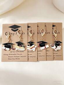 10 pièces Ensemble de porte-clés en forme de mortier,Cadeau commémoratif pour les anciens élèves,Cadeau pour elle/lui -Porte-clés avec cartes de motivation pour l'anniversaire,Cadeaux de rentrée scolaire - Multicolore - Voir 2