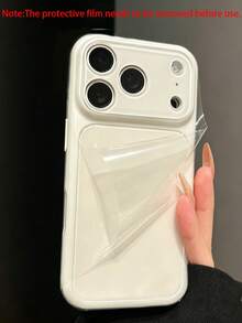 Ốp lưng điện thoại cao cấp màu trơn, mặt kính bóng cho iPhone 17 Pro Max 16 15 14 13 12 11 Pro Max, bảo vệ ống kính, chống rơi, chống sốc, mặt lưng cứng cáp. - Làm trắng tức thì - Xem 5