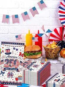 80pcs/40pcs/20pcs Independence Day 250th Anniversary Patriotic Party Napkins - Holiday Party Decoration Napkins, Suitable For July 4th, Independence Day, Memorial Day, And The 250th Anniversary Of The United States Birthday Party Decorations - One Size Fits All - View 9