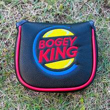 BOGEY KING Design Style Design Style Club Head Cover, Golf Putter Club Cover, Golf Mallet Putter Cover - PU With Advanced Embroidery For Most Brands - Black - View 10