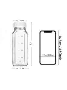 Bình đựng sữa, nước ép, cà phê bằng thủy tinh vuông tái sử dụng dung tích 500ml, có nắp đậy kín và vạch chia dung tích. - Trong sáng - Xem 9