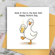 1pc Funny Father's Day Greeting Card With Envelope, Humorous Dad Birthday Card For Grandpa Stepdad, Creative Illustration Card For Him - View 1