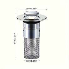2pcs Stainless Steel Pop-Up Bathroom Sink Drain Assembly With Filter Mesh Anti-Clogging Anti-Odor, Universal Push-Down Drain Plug (Random Style, Please Note That Welding May Cause Inconsistent Color At Connection Points Before Ordering) - A - View 3