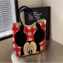 Túi tote sọc cỡ lớn Disney, mẫu thời trang mới năm 2026, túi xách tay hình chuột Mickey hoạt hình dễ thương, túi đeo vai bằng vải canvas. - Xem 7