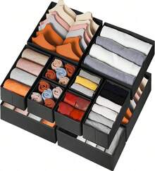 Oaoleer 12PCS/Set Drawer Organizer Clothes, Dresser Organizer For Nursery Bedroom Closet Organization And Storage - Baby Clothes Organizer Bins - Drawer Divider For Sock Underwear Bra Ties - View 8
