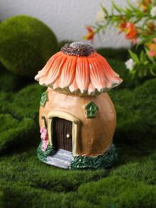 1pc Creative Interesting Flower Mushroom House Resin Statue Decor, Suitable For Balcony, Yard, Lawn, Garden Decoration, Outdoor Sculpture Decor, Holiday Atmosphere Decor, Home Decor, Desk, Foyer, Study Room Decoration, Best Holiday Gift. (Handmade With Slight Color Difference, Color Bleeding Is Normal) - Mushroom House - View 9