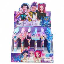 6pcs K-Pop D-Emon Hunter Cartoon Pattern Retractable Pen Set, Random Styles, Suitable For Classroom Rewards And Holiday Gifts - Multicolor - View 7