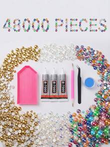 10,000-12,000pcs Colorful Crystal Rhinestone Set, 3mm Mixed Size Resin Gems, Suitable For Crafting, DIY, Cup, Shoes Decoration - 3mm-6mm - View 2