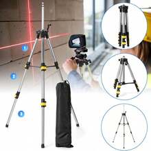 Edelstahl-Baustativ Für Laser & Nivelliergeräte – Verstellbar Von 37-110cm Mit 5/8" & 1/4" Gewinde, Robuster Teleskop-Stativ Für Präzisionsarbeiten, Inklusive Tragetasche Für Werkstatt & Baustelle - Schwarz - Übersicht 9
