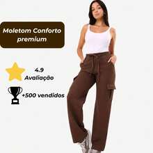 Women's Cargo Pants With Pockets Winter Drawstring Sweatpants - Rỉ Nâu - Xem 2