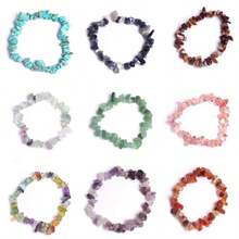 1pc Women's Asymmetrical Crystal Beaded Adjustable Bracelet, Vacation Style - Baby Pink - View 4