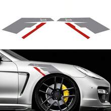 1 Pair Racing  Stre L Decals  Car Fender Ood Bumper Body Auto Stre Grapic Stickers Rations  Pickup Veicle SUV Truck Off- Exter Car Accessories G+Red - Gray Red - View 5