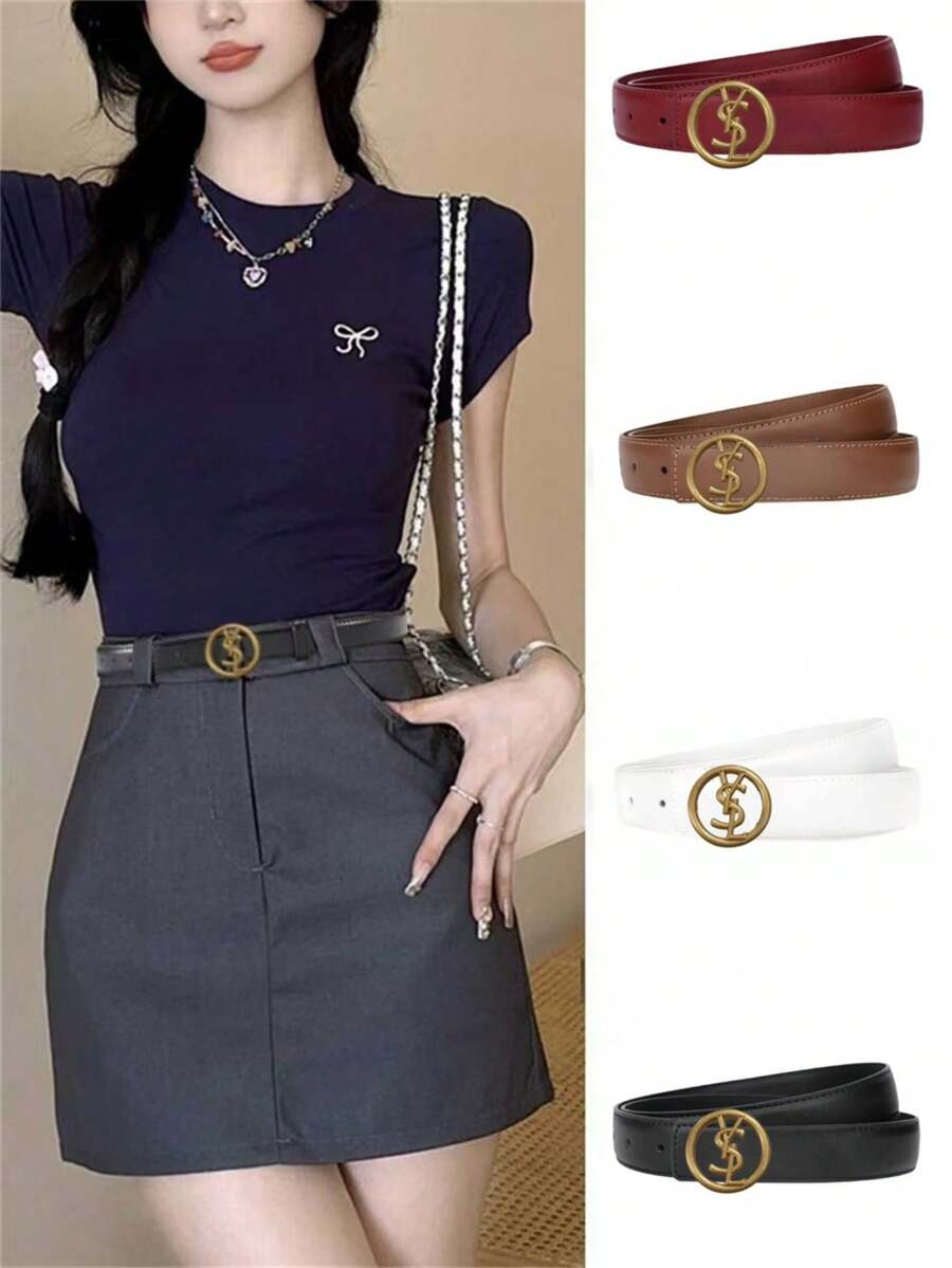 Thắt lưng da nữ khóa trơn, dập nổi hai mặt, phù hợp cho cả công sở và thường ngày, thời trang đa năng. - Nhiều màu - Xem 1
