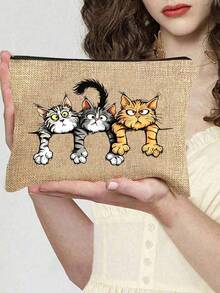 Túi tote in hình mèo dễ thương, đa năng dùng để mua sắm, du lịch và đựng đồ, chất liệu vải lanh tối giản, dung tích lớn, phù hợp cho nữ sinh, sinh viên đại học, nữ nhân viên văn phòng. Món quà tuyệt vời cho Giáng sinh, Năm mới, Kỷ niệm, Lễ tốt nghiệp, Ngày Nhà giáo, Khai giảng, Sinh nhật. - Nhiều màu - Xem 12