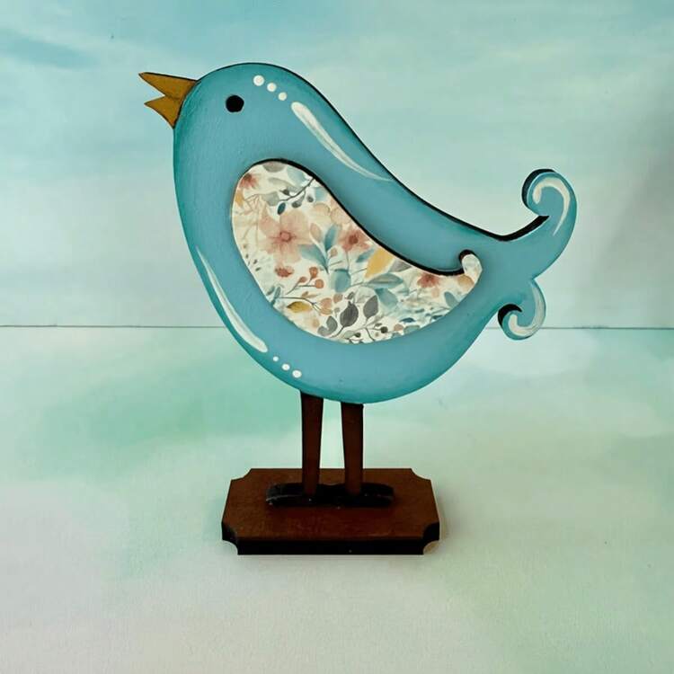 3pcs Wooden Bird Figurines, Rustic Bird Desktop Decor, Spring Decoration, Mother's Day Gift - A - View 9