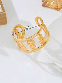 1pc Fashionable Punk Style Hollow Gourd Bangle, Minimalist Design Suitable For Women's Daily Wear, Party, Outdoor - Bracelet - View 4