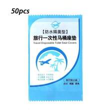50片/包 一次性防水马桶座套，大号透明加厚马桶座套，便携式商务旅行马桶座套，塑料防水防污，便携式旅行，酒店一次性马桶座套，公共场所适用 - 彩色 - 查看 5