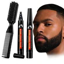 Pena Pengisi Jenggot, Mengisi Jenggot yang Tipis, Tahan Air dan Tahan Lama, Kit Pengisi Jenggot 7pcs untuk Perawatan Pria, Termasuk Pena Pembentuk Kumis, Serat Penambah Rambut, Semprotan Tahan Air, Pengoptimal, Aplikator Botol Semprot, dan Sikat Jenggot - Gaya janggut - View 2