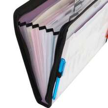 Five Star Organizador de archivos expandible de 7 bolsillos + aplicación de estudio carpetas de archivos expansibles de plástico con pestañas personalizables y cubierta transparente capacidad para - Púrpura - Ver 5