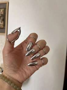 5pcs/Set Personalized Punk Five-Finger Nail Rings, Mysterious Artistic Niche Unisex Jewelry For Women And Men, Suitable For Party, Banquet, Vacation Wear, Gift (May Not Fit Everyone's Bone Structure) - Multicolor - View 13