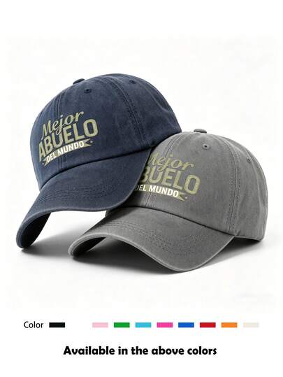 1pc Unisex Printed Distressed Washed Baseball Cap, Vintage Style, Breathable Sports Visor Hat For Outdoor, Fishing, Travel