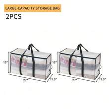 10 túi đựng đồ khóa kéo trong suốt dung tích lớn, hộp đựng vải di động chống nước & chống ẩm, túi hữu cơ gấp gọn, phù hợp cho quần áo, chăn ga, đồ chơi, gối, chăn, chăn bông, túi đựng đồ du lịch, lưu trữ và sắp xếp theo mùa, quà tặng lễ hội, phòng ngủ, vật phẩm hữu cơ, lưu trữ tại nhà, áo thun trắng nữ, đồ lót đen nữ, quần áo mùa đông nữ, váy - màu đen - Xem 10
