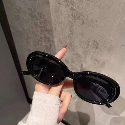 2 Pieces Retro Oval Fashion Fashion Glasses, Unisex, For Party And Beach