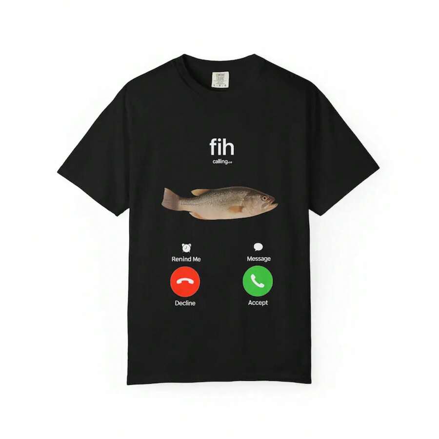 Fih Calling T-Shirt: Heavyweight Tee - Negro - Ver 1