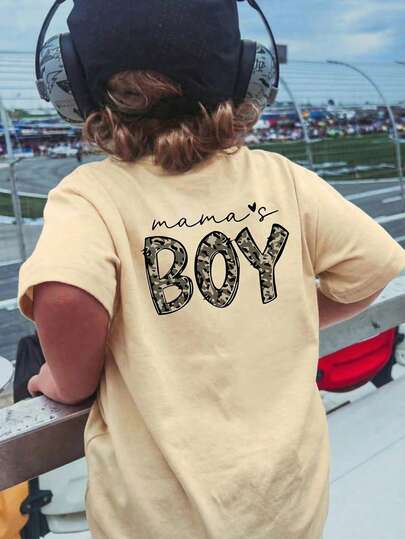 1pc Young Boys' Summer New Fruit Print Short Sleeve T-Shirt, Korean Ins Style Loose Casual Vacation Crew Neck Top, Breathable Children Outfit