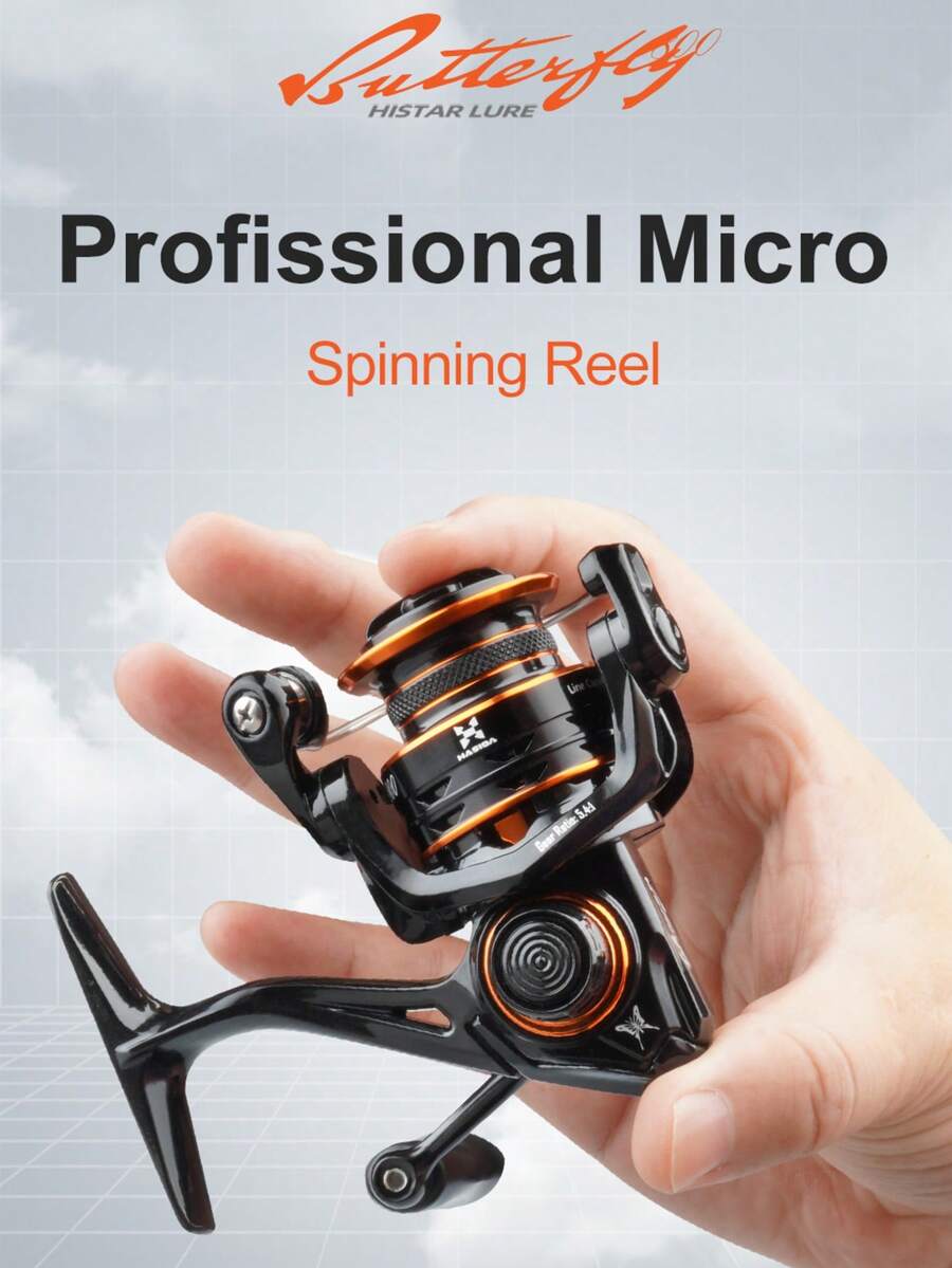 HASIDA 1PC Butterfly Professional Micro BFS Long Casting 5.4:1 High Ratio 5kg Drag Power 4+1 BB Metal Body Spinning Fishing Reel