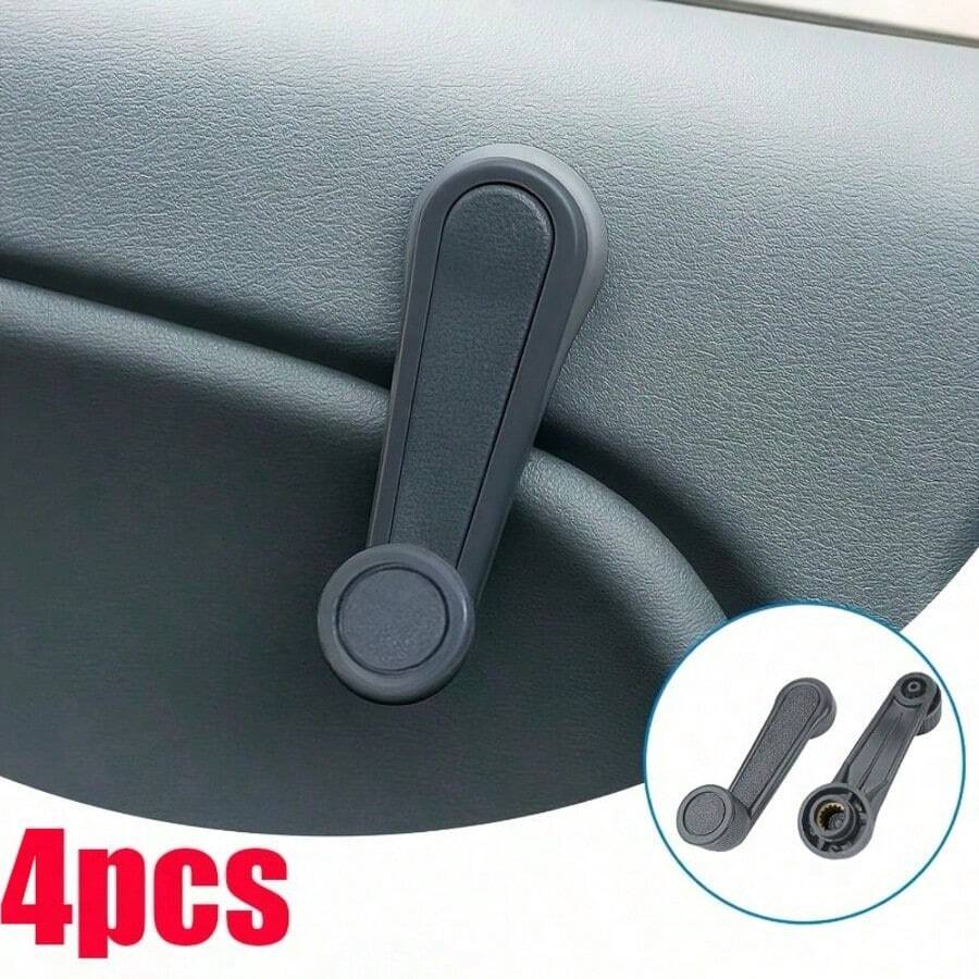 4pcs Car Window Crank Handle, Manual Windshield Wiper Rod With Sleeve And Spring, Universal Car Interior Accessories Replacement, Fashionable Window Handle, Car Window Handle, Auto Repair - 4 Pack - View 1