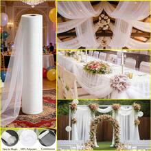 1pc White Chiffon Wedding Backdrop Cloth, Available In Multiple Lengths, Suitable For DIY Bridal Party, Birthday, Halloween And Christmas Decorations - Washable Transparent Party Ceremony Backdrop Fabric, Ideal For Valentine's Day And Bridal Gifts, Wedding Decor, Event Decoration, Minimalist Design, High-Quality Handmade Chiffon Material, Applicable For DIY Tulle Skirts, Handmade Wedding And Party Bow Decorations - White - View 8
