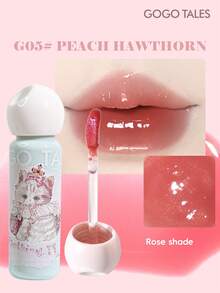 GOGO TALES GOGOTALES 可愛貓咪唇釉，打造豐盈水潤唇感，滋潤顯色，適合所有膚色，輕盈長效，透亮妝效，不易暈染褪色，口紅與唇彩混合款，適合日常自然淡妝 - G05# Peach Hawthorn - 查看 1