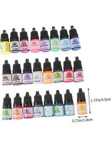1 juego de 24 colores, 5 ml/botella, esencia de color altamente concentrada, pegamento de resina, pigmento de resina, tóner de resina para pintura artesanal de tinte de resina DIY, Colores Creativos para Manualidades,Agentes de Coloración Suave,Pigmentos de alta calidad,Creadores Hechos a Mano,Entusiastas de las Manualidades. - 24 colores - Ver 10