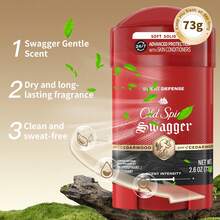 Old Spice High Endurance Swagger 男士除臭膏 1 瓶 73g 陽剛清爽木質柑橘調 48 小時汗水與異味防護 不含鋁 無白色殘留 腋下固體止汗膏 適合運動與日常男士護理 - 強效防護 swagger 香型止汗香體劑 73g - 查看 7